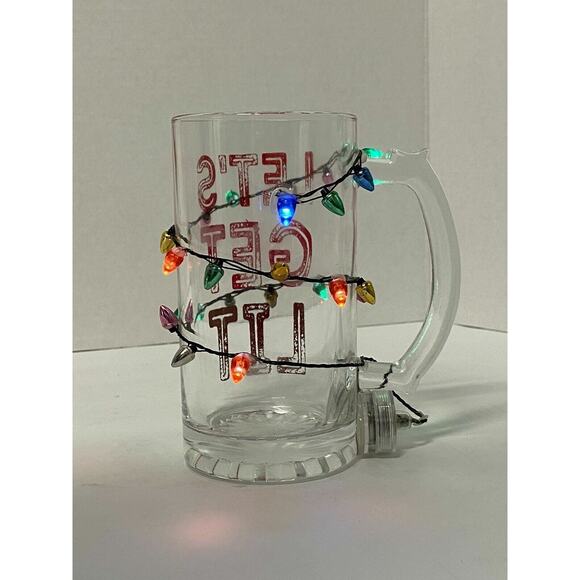 Bigmouth16 oz BEER MUG "Let's Get Lit", Light Up Holidays, Really Lights Up ! - Picture 4 of 12